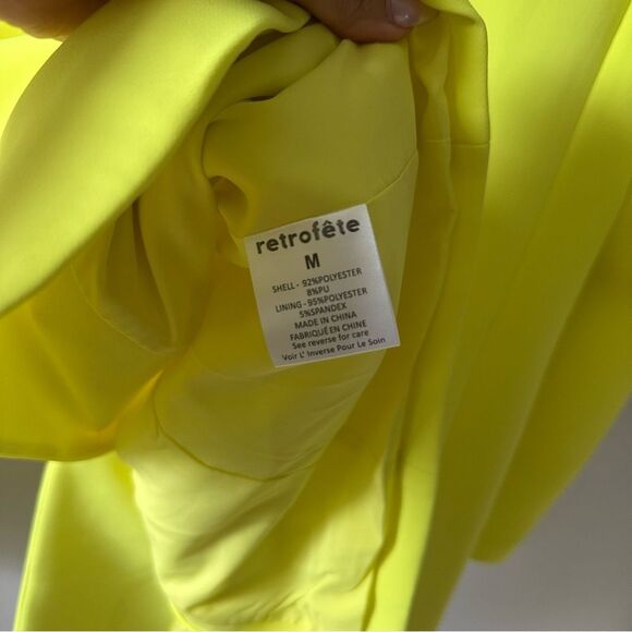 Retrofete Natal Blazer in Neon Yellow - Picture 9 of 9